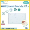 Idawin หมอนหนุนเด็กเล็ก Memory Foam Baby Pillow With Bamboo Cover - Blue