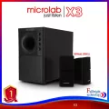 Microlab X3 Speaker 2.1 Ch. (98 Watt) ลำโพงคอมพิวเตอร์ พร้อมซับวูฟเฟอร์ (ริมแดง) พร้อมขาแขวนผนัง และ RCA to AUX รับประกันศูนย์ไทย 1 ปี