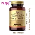 Solgar Vitamin D3 25 mcg 1,000 IU 180 Tablets วิตามินดี 3 180 เม็ด
