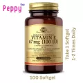Solgar Naturally Sourced Vitamin E 67 mg 100 IU 100 Softgels วิตามินอี 100 ซอฟท์เจล