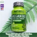 วิตามินบี12 Vegan B12 Infused with Spirulina 90 Easy Swallow Capsules NATURELO® B-12 B 12