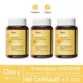 Organic Dayy เอฟวรีเดย์ ขมิ้นชัน พริกไทยดํา มะขามป้อมออร์แกนิค 60 แคปซูล 3 ขวด Everydayy Organic Tumeric Pepper Amla