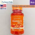 วิตามินเค Vitamin K 100 mcg 100 Tablets Puritan's Pride®