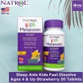 วิตามิน นอนหลับ สำหรับเด็ก แบบเม็ดอม รสสตรอเบอร์รี่ Kids Sleep 1 mg, Fast Dissolve, Ages 4+, Strawberry Flavor, 30 or 40 Tablets Natrol®