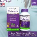 วิตามิน นอนหลับ Advanced Sleep Aids 10 mg, Maximum Strength, Time Release 60 or 100 Tablets Natrol® หลับเร็ว หลับลึก หลับสบาย