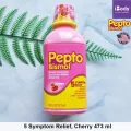 ผลิตภัณฑ์อาหารเสริม แบบน้ำ คลื่นไส้ อาเจียน อาหารไม่ย่อย ท้องเสีย 5 Symptom Relief Liquid Pepto Bismol®