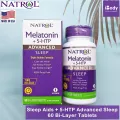 วิตามิน นอนหลับ Sleep Aids + 5-HTP, Advanced Sleep, Time Release, 60 Bi-Layer Tablets Natrol® หลับเร็ว หลับลึก หลับสบาย