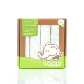 NAPPI BABY ผ้าอ้อมสาลูใยไผ่ + ออแกนิค คอตตอน 27 นิ้ว - ลายจุด ขอบสีฟ้า