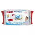 Pigeon พีเจ้น เบบี้ไวพส์ สูตรน้ำบริสุทธิ์ 100% ผสมซากุระสกัด 20/60 ชิ้น