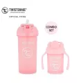 Twistshake เซ็ทสุดคุ้ม แก้วน้ำสำหรับเด็ก มีหลอดดูด & แก้วหัดดื่มสำหรับเด็ก สีชมพู/Pastel Pink