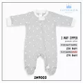 Zuper Mom ชุดหมีเด็กอ่อน ซิป รุ่น 2 WAY ZIPPER บ.อดี้สูทเด็กอ่อน ชุดเด็กแรกเกิด บอดี้สูทเปิดเท้า สำหรับเด็ก 0-12 เดือน