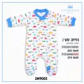 Zuper Mom ชุดหมีเด็กอ่อน ซิป รุ่น 2 WAY ZIPPER บ.อดี้สูทเด็กอ่อน ชุดเด็กแรกเกิด บอดี้สูทเปิดเท้า สำหรับเด็ก 0-12 เดือน