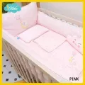 idawin ชุดกันกระแทกรอบเตียงเด็ก Bedding Set Bamboo-Rabbit & Moon pink