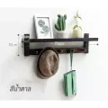 ชั้นวางของ  + ราวแขวน หมวก กุญแจ ราวอเนกประสงค์ ติดผนัง แบบ 5 ตะขอ มีให้เลือก 2 สี