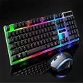 VOUNI เมาส์แป้นพิมพ์ G21 wired usb luminous keyboard and mouse set computer manipulator feel backlit keyboard and mouse