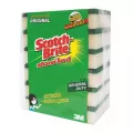 Scotch Brite Sponge Scourer 3.5x6" x 6 pcs.สก๊อตช์-ไบรต์ แผ่นใยขัดพร้อมฟองน้ำ จัมโบ้ ขนาด 3.5x6 นิ้ว แพ็ค 6 ชิ้น