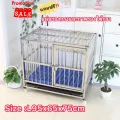 กรงสุนัข Stainless Steel cage กรงสแตนเลส  ขนาดL กว้าง 95 cm ลึก 65 cm สูง 75 cmแบบถอดประกอบ แถมแผ่นพื้นสแลท