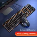 Keyboard Gamer Kit Wired Gaming Mouse Kit Backlight Computer Mechanical Feel Keyboards Pc Backlit Game 104 Keys Keycaps Rainbow
