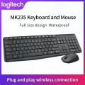 Logitech Mk235 Wireless Keyboard Mouse Combo English Keypad Lap Optical Ergonomics Office Household