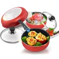 Getzhop หม้อเคลือบเทฟล่อน ชุดเครื่องครัว Delicious Special Set 6 ชิ้น รุ่น JF-LO7-6 (Red)