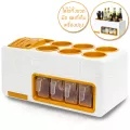 GetZhop กล่องเก็บเครื่องปรุง ABS Kitchen Organizer MultiFunctional – White/Gold