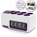 Getzhop กล่องเก็บเครื่องปรุง ABS Kitchen Organizer MultiFunctional – White/Purple