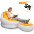 Intex โซฟาเป่าลมเบาะวางขา โซฟา เบาะนั่ง (สีขาว/ฟ้า) แถมฟรี! ที่สูบลม