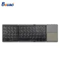 Becao Mini Foldable Keyboard Bluetooth คีย์บอร์ดไร้สายแบบพับได้พร้อมทัชแพดสำหรับ Windows, Android, Ios Tablet Ipad Phone