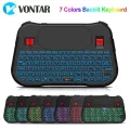 Vontar Backlight T18 Plus English Russian 2.4g Wireless Fly Air Mouse Backlit Keyboard Touchpad Controller For Android Tv Box
