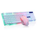 Led Glowing Computer Desk Wired Mechanical Keyboard And Mouse Game Suite Usb