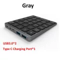 Bluetooth Numeric Keyboard Protable Keypad With Usb Hub Splitter Aluminium Alloy Cover For Android Phone Ipad Macbook Windows