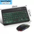 RGB Bluetooth Keyboard And Mouse Set Russian Spainish Wireless Keyboard Mouse Combo Rechargeable RGB Mouse For ipad Laptop