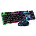 G21b Wired Gaming Keyboard Mechanical Feeling Backlit Keyboards Mouse Set 104 Keycaps Keyboard Waterproof Computer Game Keyboard