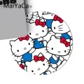 Maiyaca Pink Hello Kitty Cat Mouse Mat Pad Game Carpet Mouse Pad Round Mouse Mat Anti Slip Gaming Mousepad 22x22cm