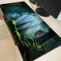 Mairuige Nature Blue Forest Snow  Large Mouse Pad  Gaming Mousepad Anti-slip Natural Rubber Gaming Mouse Mat With Locking Edge