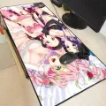 Mrgbest Rgb Mouse Pad Sexy Girl Anime Demon Slayer Kimetsu No Yaiba Led Mousepad With Backlight For Keyboard Desk Mat Mause