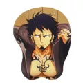 One Piece Luffy/zoro/ace/law 3d Anime Male Chest Gaming Mouse Pad With Gel Wrist Rest 2way Fabric