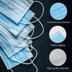 50PCS / Box Disposable Face Mask, Blue Cotton Mask Mask, Front Mask, non -Woven mask, dust mask, mask 3, filter, opening 50 pieces of mask / pack