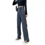 PECKER Hong Kong style, new autumn fashion, large, high waist, jeans, wide legs, skinny women, slim pants, loose pants