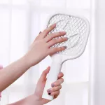 เครื่องดักยุงแบบ 2-in-1 เครื่องดักยุงไฟฟ้าขนาดเล็กกันกระแทกแบบพกพา USB ชาร์จ 3000V กริดไฟนักฆ่ายุงสีม่วง