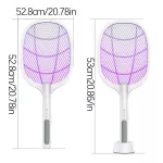 Solike ไฟฟ้า Shock ยุงโคมไฟยุง Swatter Fly Swatter แบบพกพาสามชั้น Fly Swatter สายชาร์จ USB USB