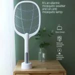 Solike ไฟฟ้า Shock ยุงโคมไฟยุง Swatter Fly Swatter แบบพกพาสามชั้น Fly Swatter สายชาร์จ USB USB