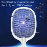 Solike ไฟฟ้า Shock ยุงโคมไฟยุง Swatter Fly Swatter แบบพกพาสามชั้น Fly Swatter สายชาร์จ USB USB