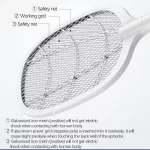 Solike ไฟฟ้า Shock ยุงโคมไฟยุง Swatter Fly Swatter แบบพกพาสามชั้น Fly Swatter สายชาร์จ USB USB