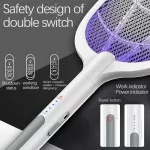 Solike ไฟฟ้า Shock ยุงโคมไฟยุง Swatter Fly Swatter แบบพกพาสามชั้น Fly Swatter สายชาร์จ USB USB