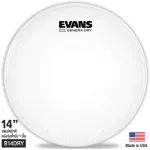 Evans™ B14DRY หนังกลองสแนร์ 14" แบบขุ่นน้ำมัน 1 ชั้น หนา 10 มิล พร้อมวงแหวนหนา 2 มิล Genera Dry Snare Batter Drumhead ** Made in USA **