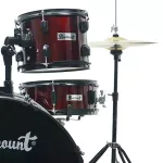 PARAMOUNT PJ-100 Drum 5, Red edge / Hi-Hat stand / stand unfolding / unfolding hat / unfolding 16 inches + free drum chair & drums