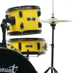 PARAMOUNT PJ-100 Drum 5, Yellow Black Black / Hi-Hat stand / stand unfolding / unfolding hat / unfolding 16 inches + free drum chair & drums