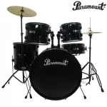 PARAMOUNT PJ-100 Drum 5, Black Black Black / Hi-Hat stand / stand unfolding / unfolding, high / unfolding 16 inches + free drum chair & drums