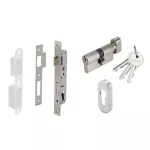 Hafele key cartridge set for narrow frame Mortislock system One -way open door, product code 499.65.214, stainless steel shop